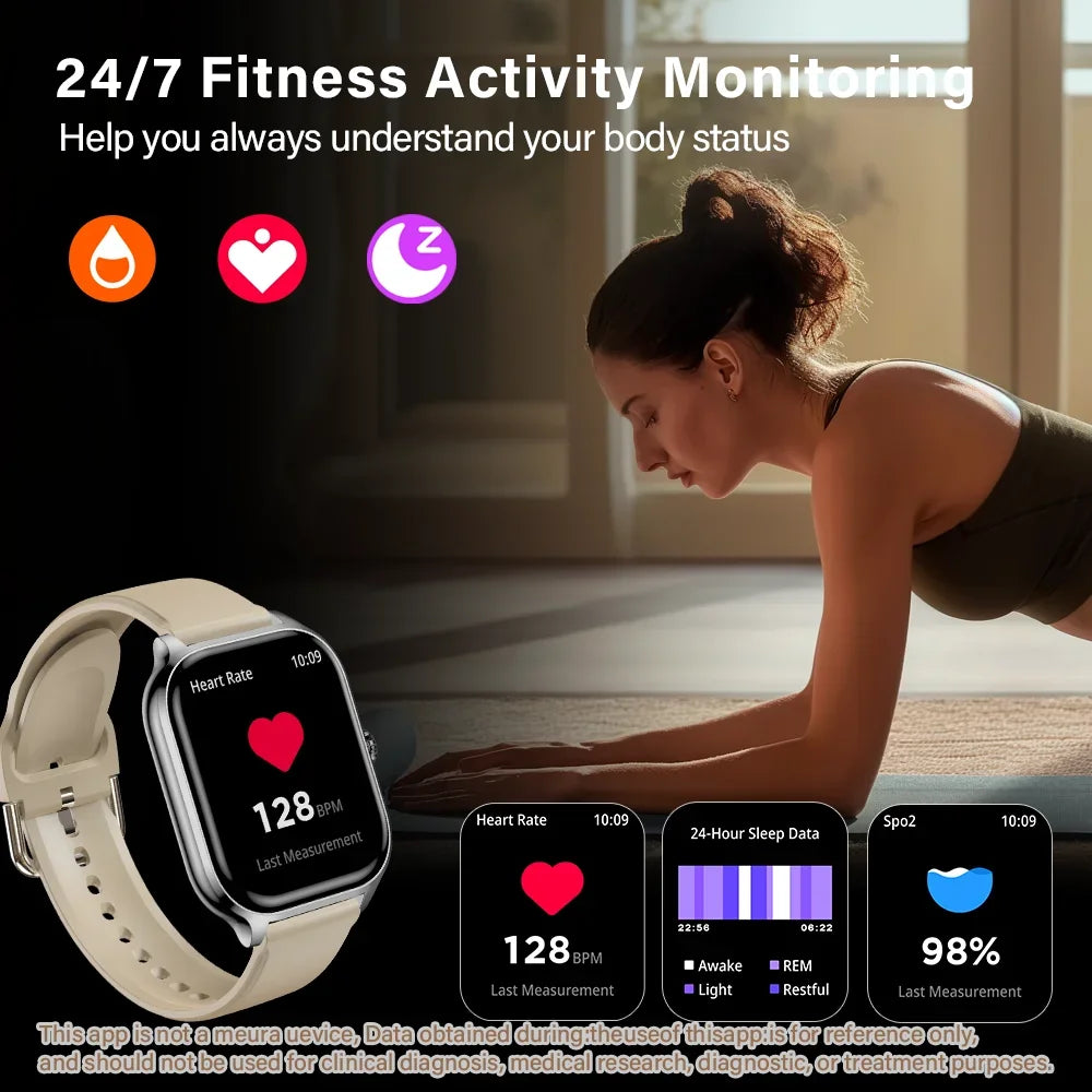 2025 New 2.01 Inch Smart Watch Man Woman Gift Full Touch Screen Sports Fitness Watch BT Call Digital Smart Watch Fashion Ladies