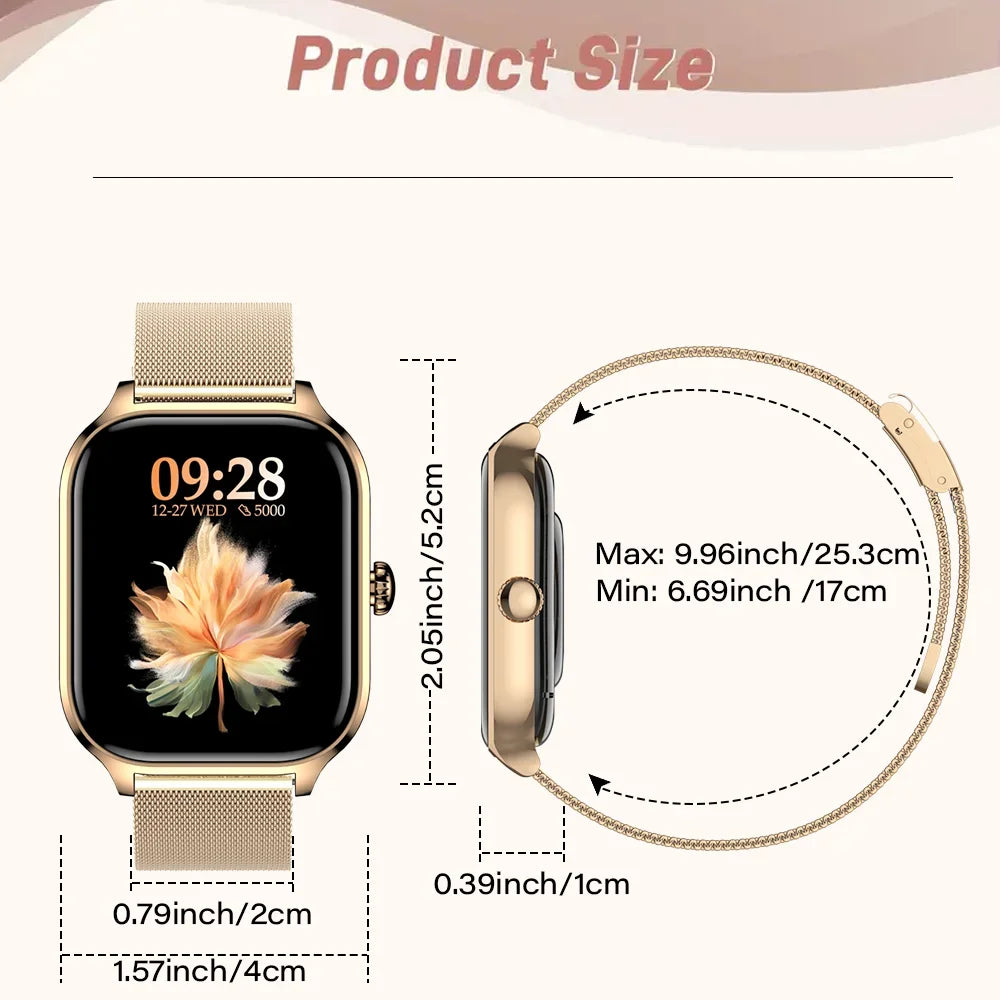 2025 New 2.01 Inch Smart Watch Man Woman Gift Full Touch Screen Sports Fitness Watch BT Call Digital Smart Watch Fashion Ladies