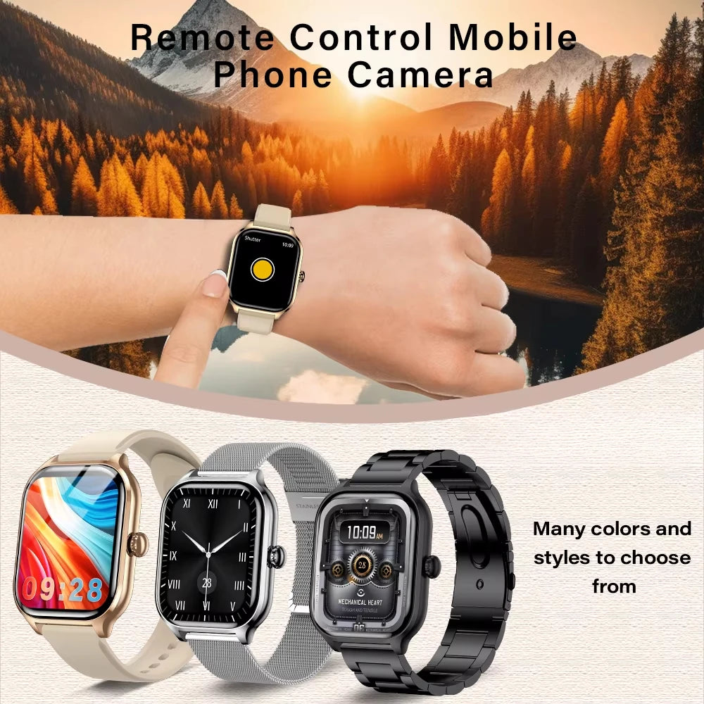 2025 New 2.01 Inch Smart Watch Man Woman Gift Full Touch Screen Sports Fitness Watch BT Call Digital Smart Watch Fashion Ladies
