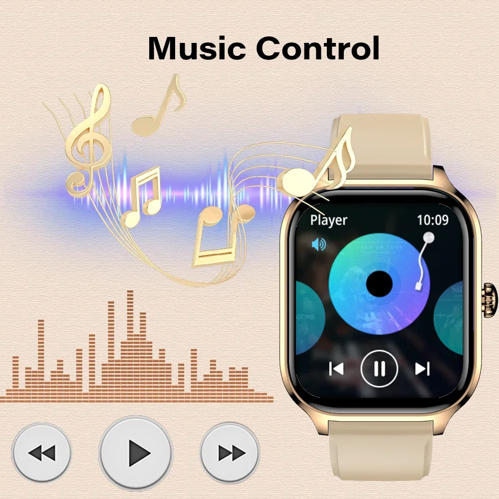 2025 New 2.01 Inch Smart Watch Man Woman Gift Full Touch Screen Sports Fitness Watch BT Call Digital Smart Watch Fashion Ladies