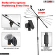 5Core Tripod Mic Stand 4Pcs Heavy Duty Adjustable Holder Floor Microphone Boom Arm BLACK