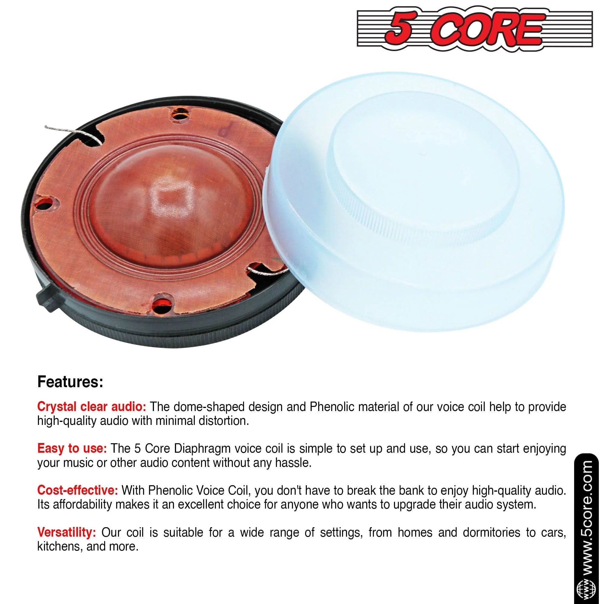 5 Core Voice Coil Diaphragm • Phenolic 2