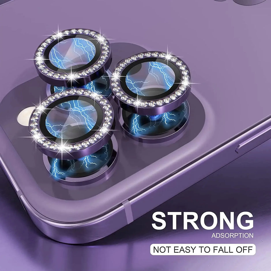 Sparkly Rhinestone Camera Lens Protector Case For iPhone 17 16 15 14 13 12 11 Pro Max 15 16 Plus 16E Screen Protector Film