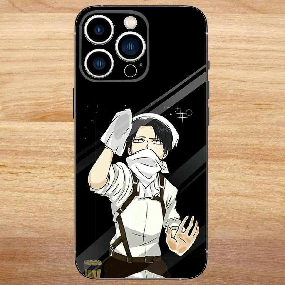Levi Ackerman Attack on Titan Phone Case For iPhone15,14,13,12,11,Pro,Max,Plus,Mini,X,XS,XR,8,7,6,S,Plus,SE Soft Black Case