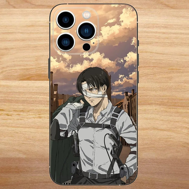 Levi Ackerman Attack on Titan Phone Case For iPhone15,14,13,12,11,Pro,Max,Plus,Mini,X,XS,XR,8,7,6,S,Plus,SE Soft Black Case