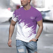Summer Men's T Shirt Casual Round Neck Loose Tops Fashion Color Contrast Print T Shirt For Men Funny 3D Tee Street Trend Clothes