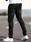 Men's stylish solid-color jeans