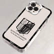ANIME A-Attack on titan FUNDA PHONE Case For iPhone Border Soft Shell 11 12 13 Mini 14 15 16 Pro Max Soft Clear Back Cover Coque