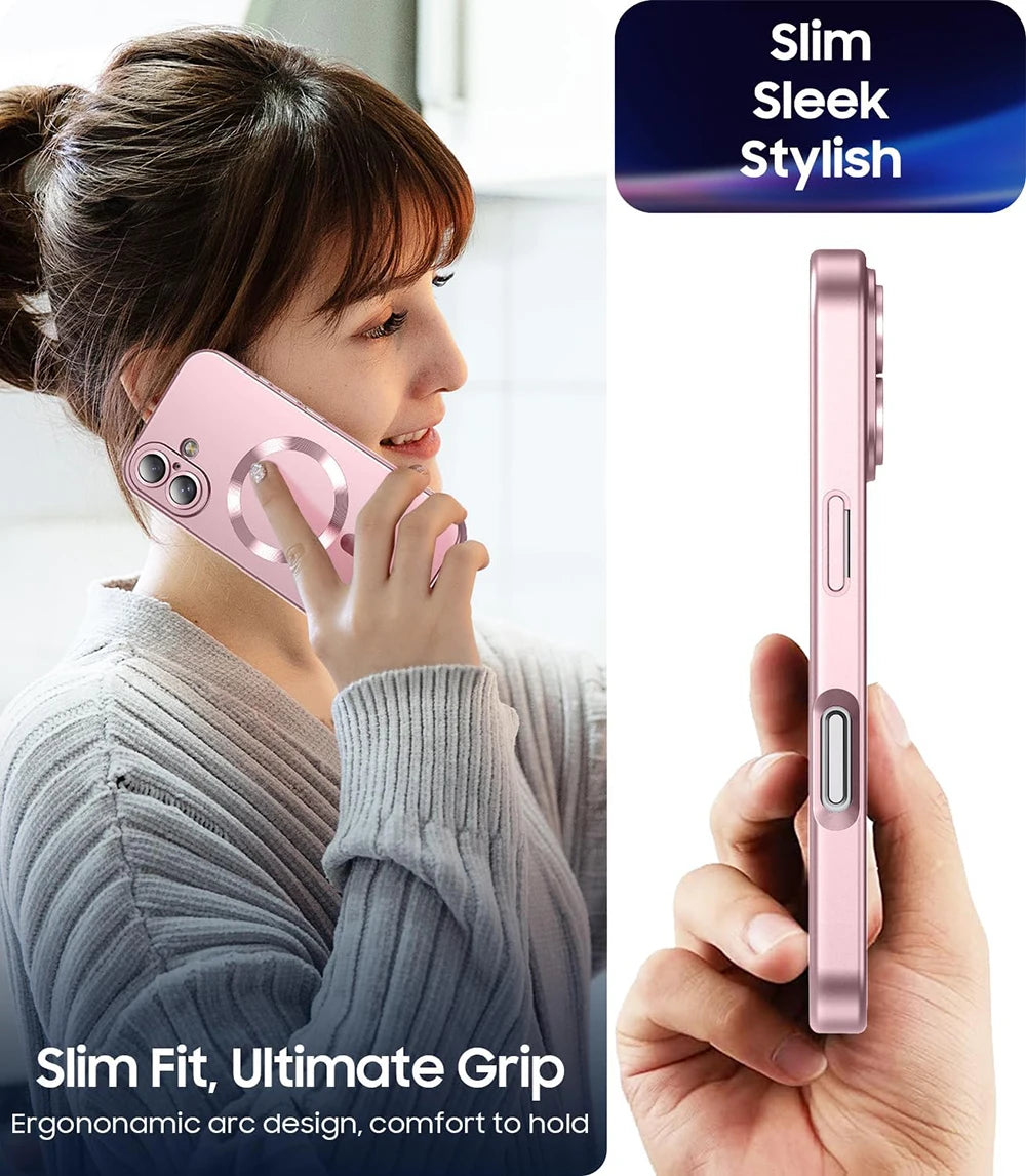 For Magsafe Magnetic Wireless Charge Phone Cases For iPhone 16 Pro Max Plus Case Camera Back Cover Accessories