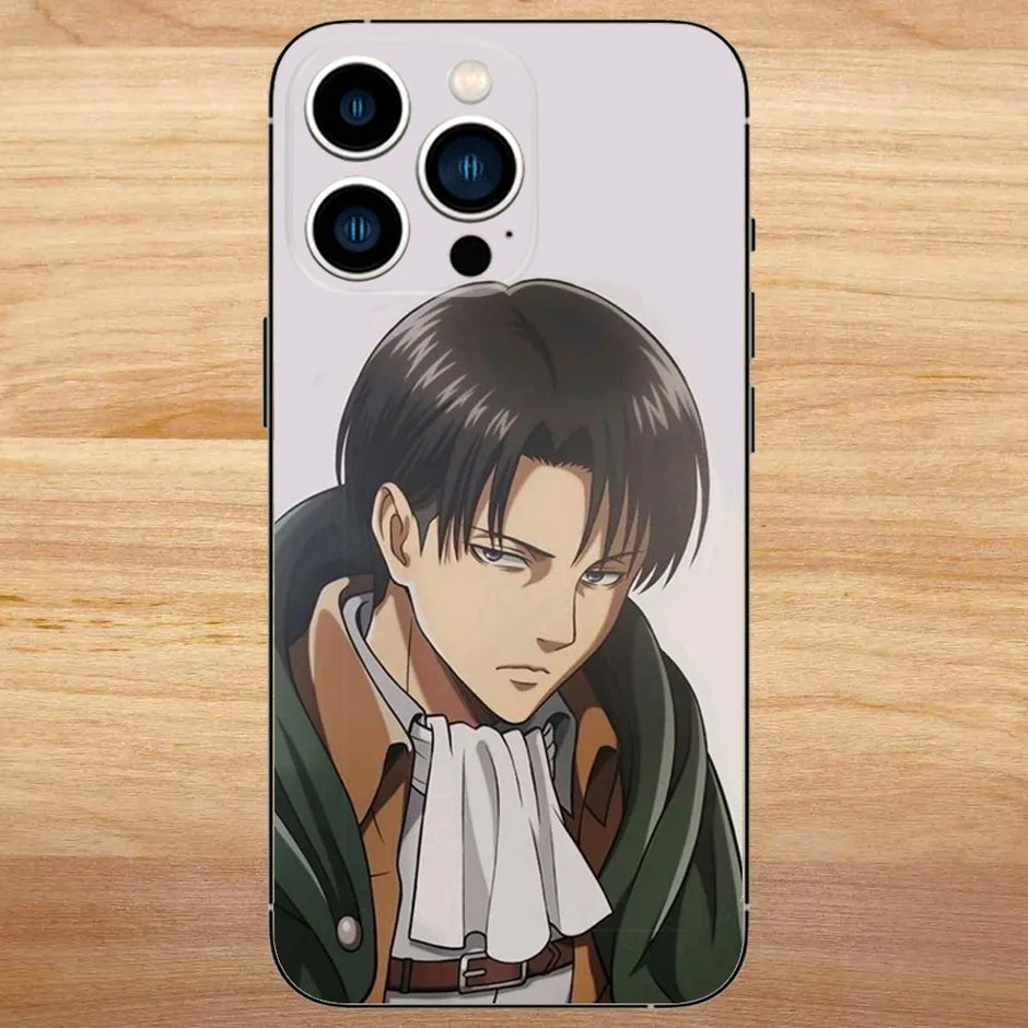 Levi Ackerman Attack on Titan Phone Case For iPhone15,14,13,12,11,Pro,Max,Plus,Mini,X,XS,XR,8,7,6,S,Plus,SE Soft Black Case