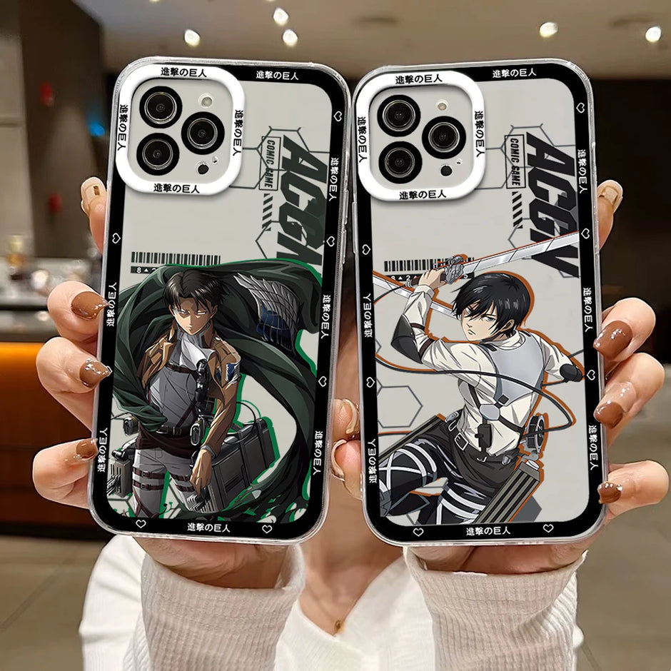 ANIME A-Attack on titan FUNDA PHONE Case For iPhone Border Soft Shell 11 12 13 Mini 14 15 16 Pro Max Soft Clear Back Cover Coque
