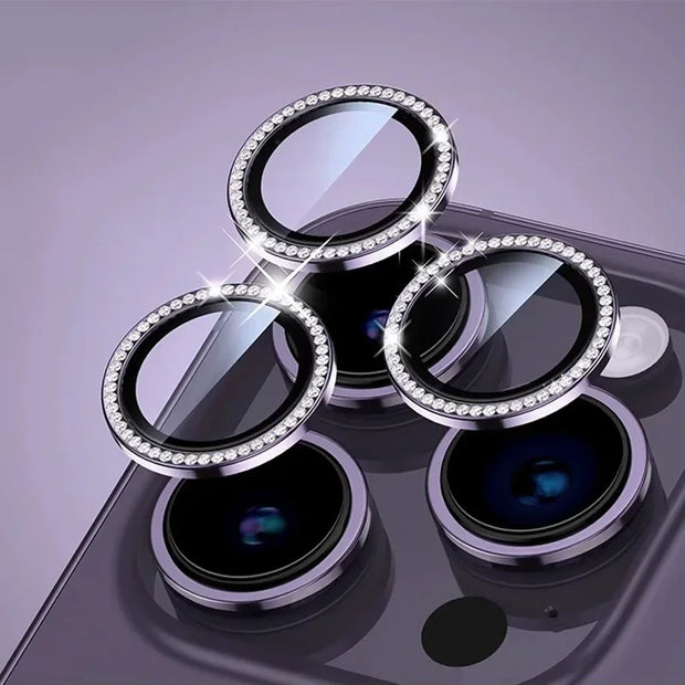 Sparkly Rhinestone Camera Lens Protector Case For iPhone 17 16 15 14 13 12 11 Pro Max 15 16 Plus 16E Screen Protector Film
