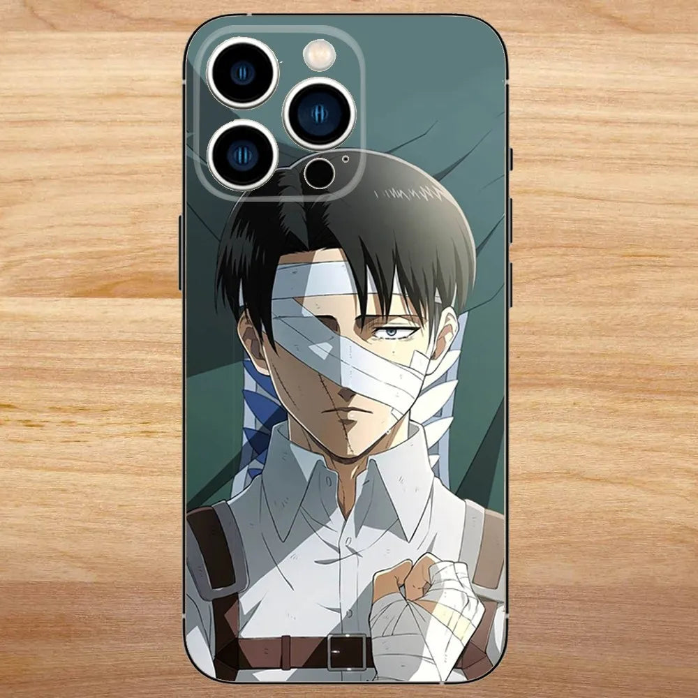 Levi Ackerman Attack on Titan Phone Case For iPhone15,14,13,12,11,Pro,Max,Plus,Mini,X,XS,XR,8,7,6,S,Plus,SE Soft Black Case