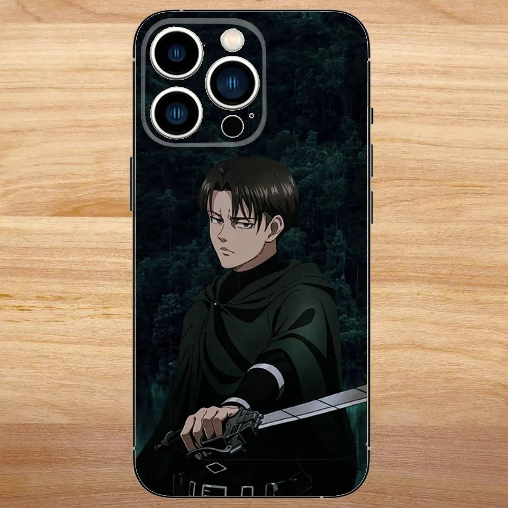 Levi Ackerman Attack on Titan Phone Case For iPhone15,14,13,12,11,Pro,Max,Plus,Mini,X,XS,XR,8,7,6,S,Plus,SE Soft Black Case