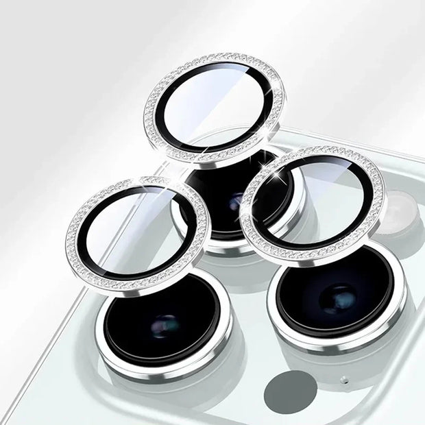Sparkly Rhinestone Camera Lens Protector Case For iPhone 17 16 15 14 13 12 11 Pro Max 15 16 Plus 16E Screen Protector Film