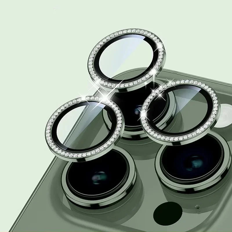 Sparkly Rhinestone Camera Lens Protector Case For iPhone 17 16 15 14 13 12 11 Pro Max 15 16 Plus 16E Screen Protector Film