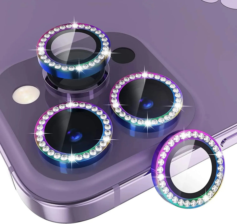 Sparkly Rhinestone Camera Lens Protector Case For iPhone 17 16 15 14 13 12 11 Pro Max 15 16 Plus 16E Screen Protector Film