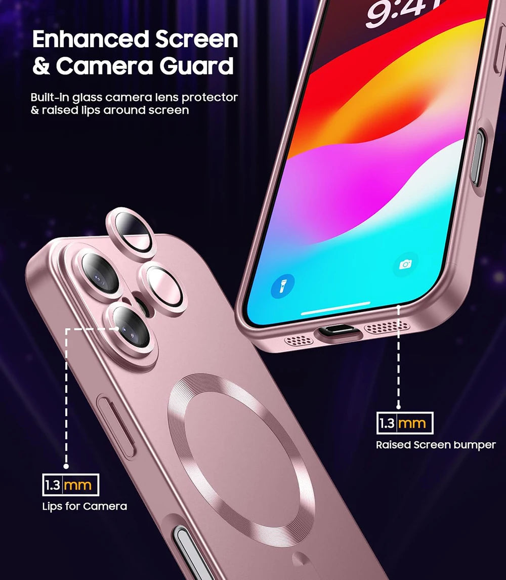For Magsafe Magnetic Wireless Charge Phone Cases For iPhone 16 Pro Max Plus Case Camera Back Cover Accessories