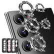 Diamond Glitter Lens Glass For Samsung Galaxy S25 Ultra Plus HD Clear Camera Protector For Samsung S24 S23 Metal Ring Lens Film