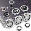 Diamond Glitter Lens Glass For Samsung Galaxy S25 Ultra Plus HD Clear Camera Protector For Samsung S24 S23 Metal Ring Lens Film