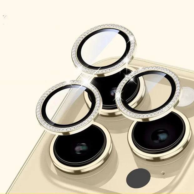 Sparkly Rhinestone Camera Lens Protector Case For iPhone 17 16 15 14 13 12 11 Pro Max 15 16 Plus 16E Screen Protector Film