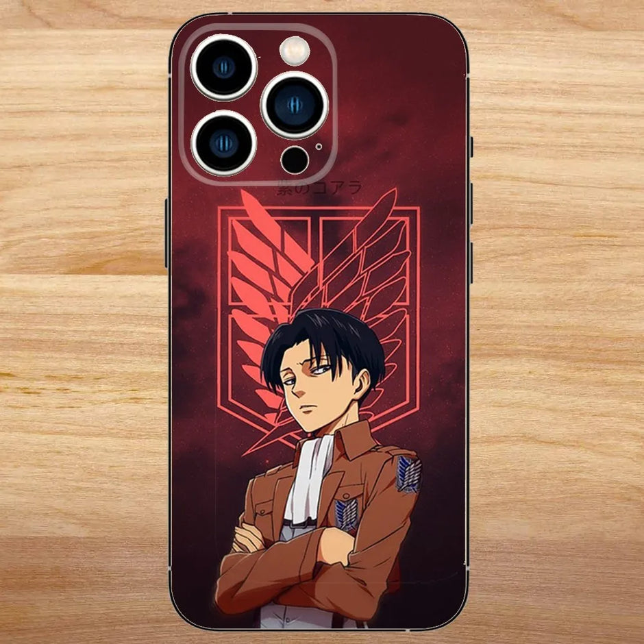 Levi Ackerman Attack on Titan Phone Case For iPhone15,14,13,12,11,Pro,Max,Plus,Mini,X,XS,XR,8,7,6,S,Plus,SE Soft Black Case