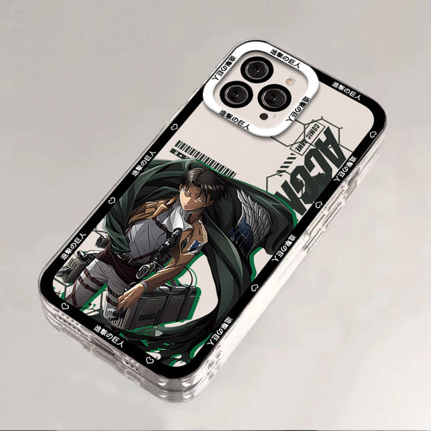 ANIME A-Attack on titan FUNDA PHONE Case For iPhone Border Soft Shell 11 12 13 Mini 14 15 16 Pro Max Soft Clear Back Cover Coque