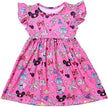 Princess Mouse Bow Toddler Girl Dress Summer Outfit Birthday Party Clothes Girls Flutter Sleeve Knee Length Dress 1-7 Years