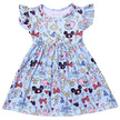 Princess Mouse Bow Toddler Girl Dress Summer Outfit Birthday Party Clothes Girls Flutter Sleeve Knee Length Dress 1-7 Years
