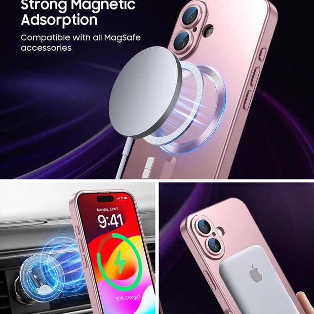 For Magsafe Magnetic Wireless Charge Phone Cases For iPhone 16 Pro Max Plus Case Camera Back Cover Accessories