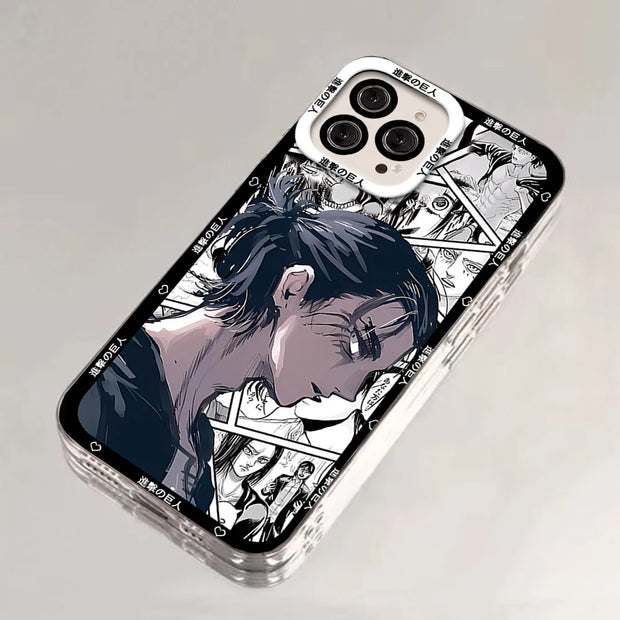 ANIME A-Attack on titan FUNDA PHONE Case For iPhone Border Soft Shell 11 12 13 Mini 14 15 16 Pro Max Soft Clear Back Cover Coque