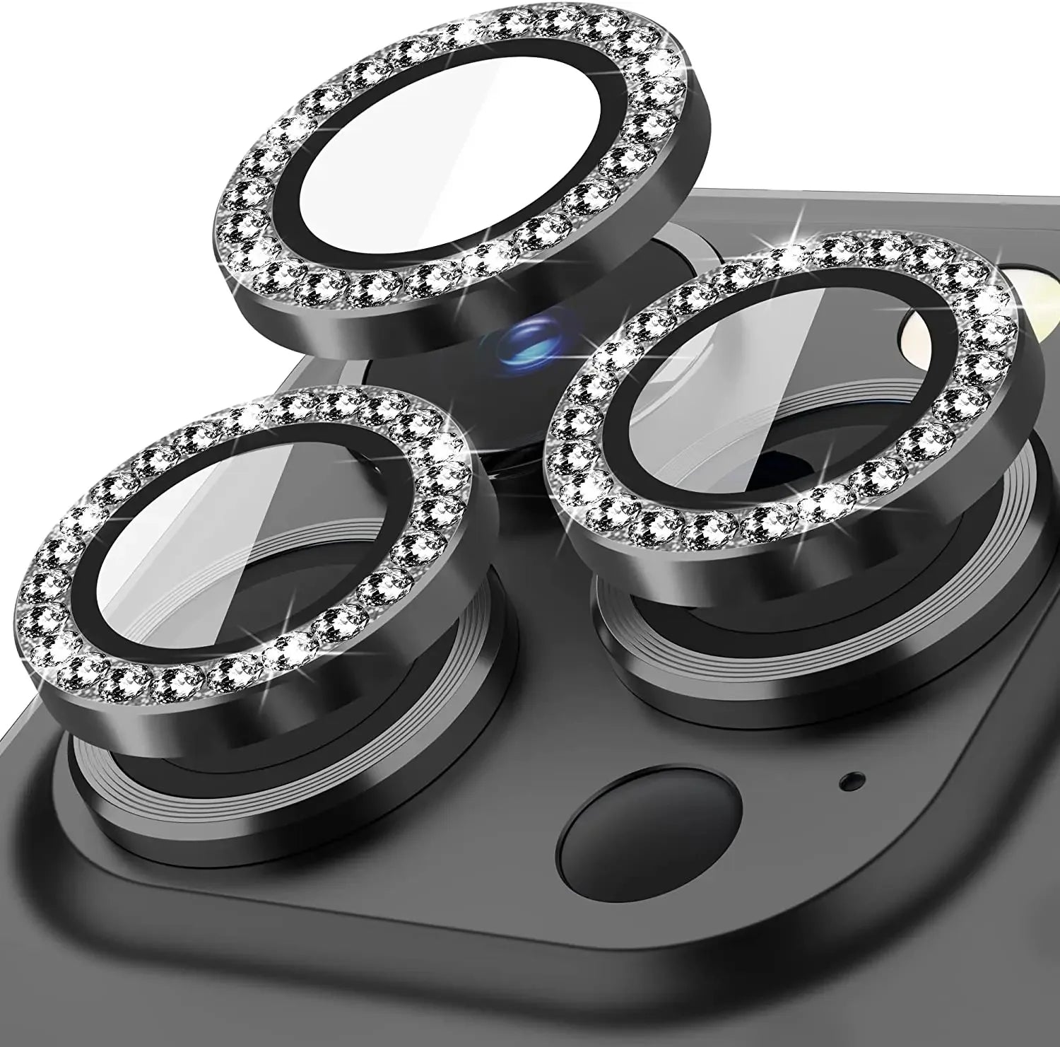 Sparkly Rhinestone Camera Lens Protector Case For iPhone 17 16 15 14 13 12 11 Pro Max 15 16 Plus 16E Screen Protector Film