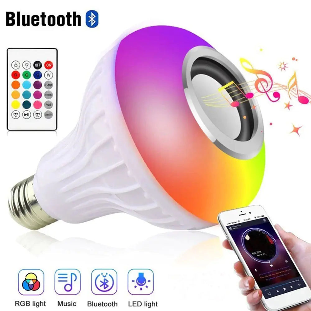 Colorful Bluetooth Music Bulb with Remote Control E27