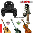 5Core Guitar Wall Mount Hanger Adjustable Display Wall Hook Holder Hard Wood Base