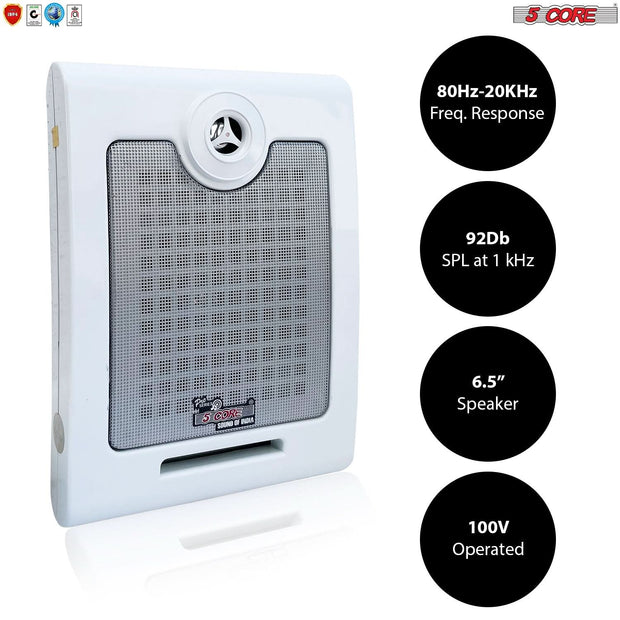 5Core Outdoor Wall Speakers High Performance Ceiling Mount Speaker 50W RMS, 4Ohms
