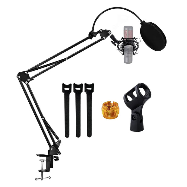 5Core Microphone Stand Suspension Desk Scissor Boom Arm W Shock Mount Pop Filter